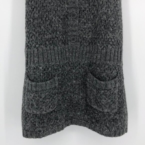 BCBGMaxazria Wool & Alpaca buttoned grey sweater mini dress - Picture 10 of 13